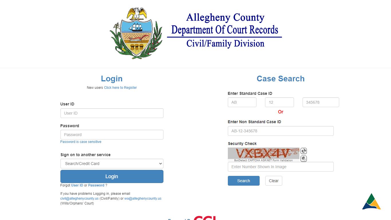 Login - Allegheny County Department of Court Records